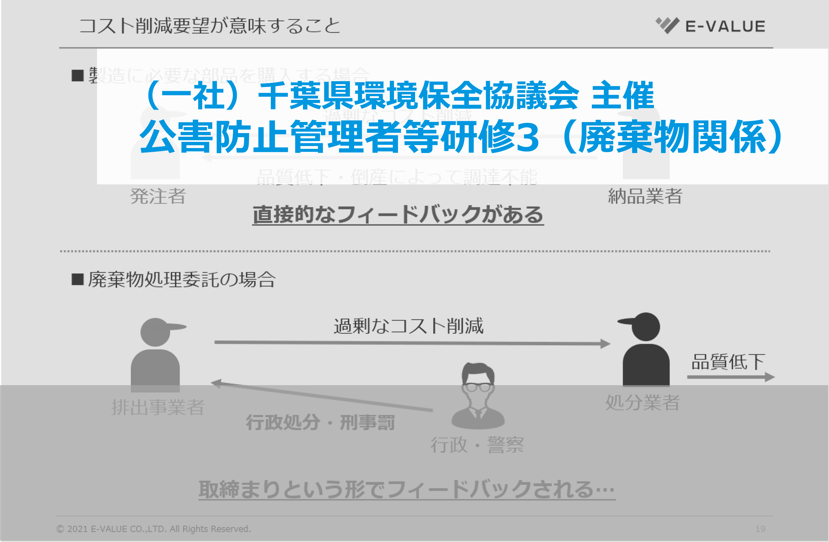 千葉県環境保全協議会主催「公害防止管理者等研修3（廃棄物関係）」にイーバリューが登壇しました